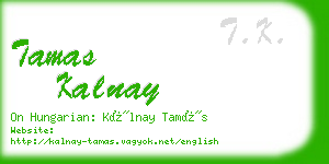tamas kalnay business card